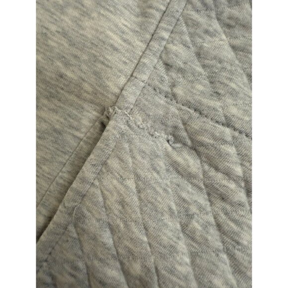 LL Bean Quilted Quarter Zip Womens Medium Jacket Sweater Pullover Gray Mock Neck - Picture 6 of 12